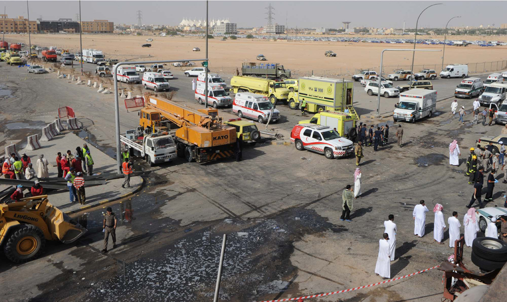 قصة مصورة انفجار شاحنة الغاز في الرياض بعدسات وكالات الأنباء صحيفة