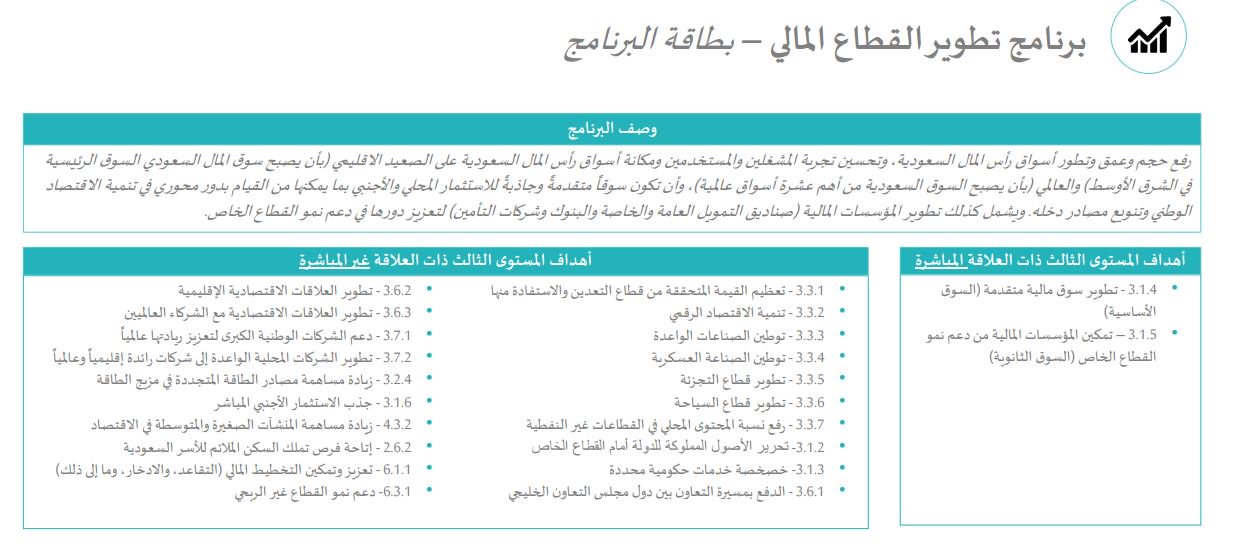 برامج تحقيق رؤية ٢٠٣٠ هي برامج مصممة لتحقيق تطلعات رؤية المملكة ٢٠٣٠