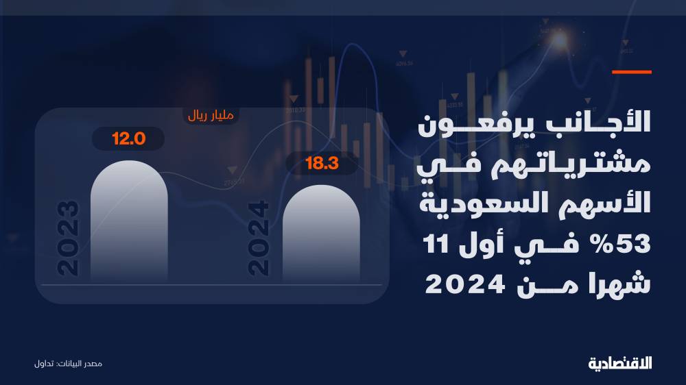 المستثمرون الأجانب يقتنصون الفرص في ”تاسي” ويرفعون مشترياتهم 53 % خلال 2024