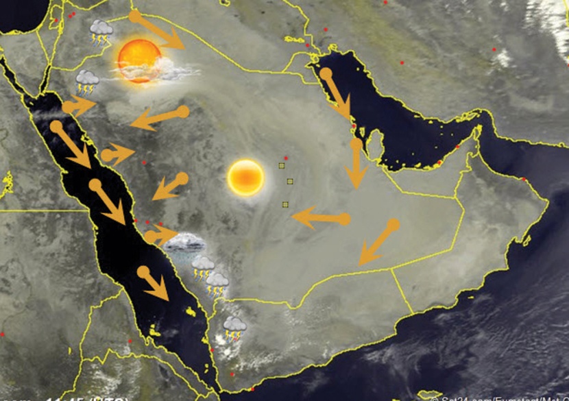 فرص الأمطار تتحسن فوق المناطق الشمالية وتبوك