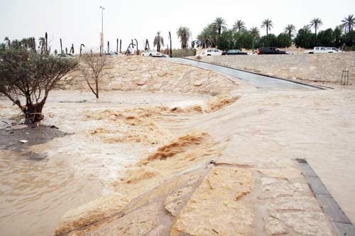 جريان وادي حنيفة بعد توقف 10 أعوام