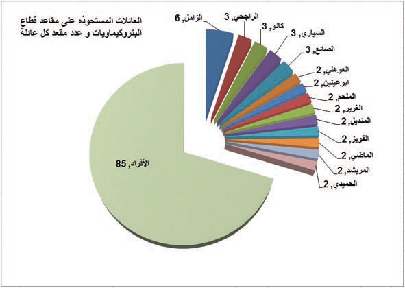 14 عائلة سعودية تسيطر على 30 % من مجالس إدارات «البتروكيماويات»