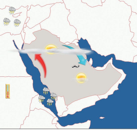منخفض البحر الأحمر يجلب أمطارا خفيفة على جازان والمدينة المنورة