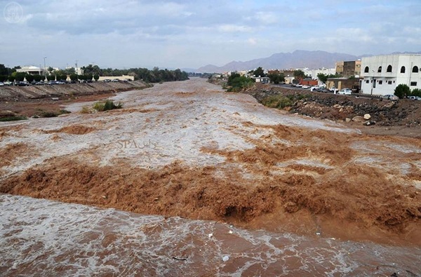 قصة مصورة : جريان وادي العقيق في المدينة المنورة