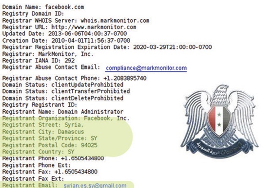 جيش النظام السوري الإلكتروني يخترق اسم النطاق لـ «فيسبوك»