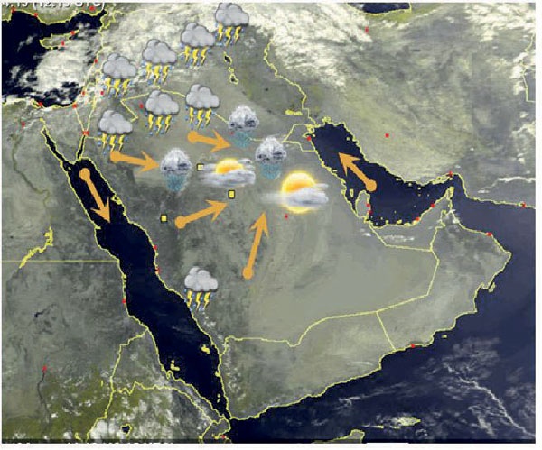 السعودية تتأثر بمنخفض جوي اليوم .. والأمطار مطلع نوفمبر