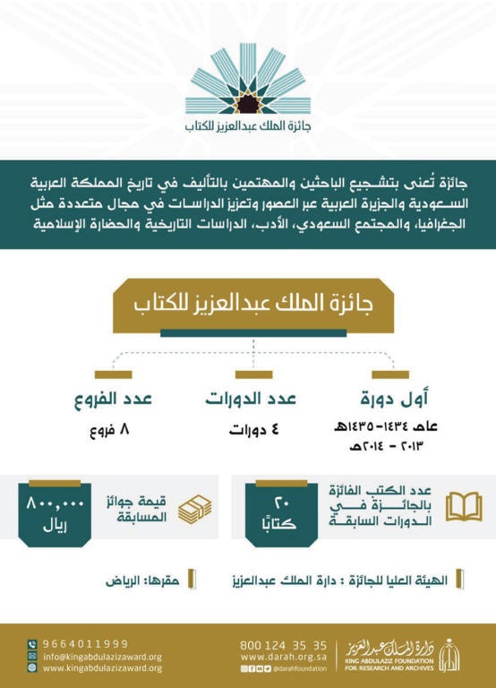 إعلان أسماء الفائزين بجائزة الملك عبدالعزيز للكتاب