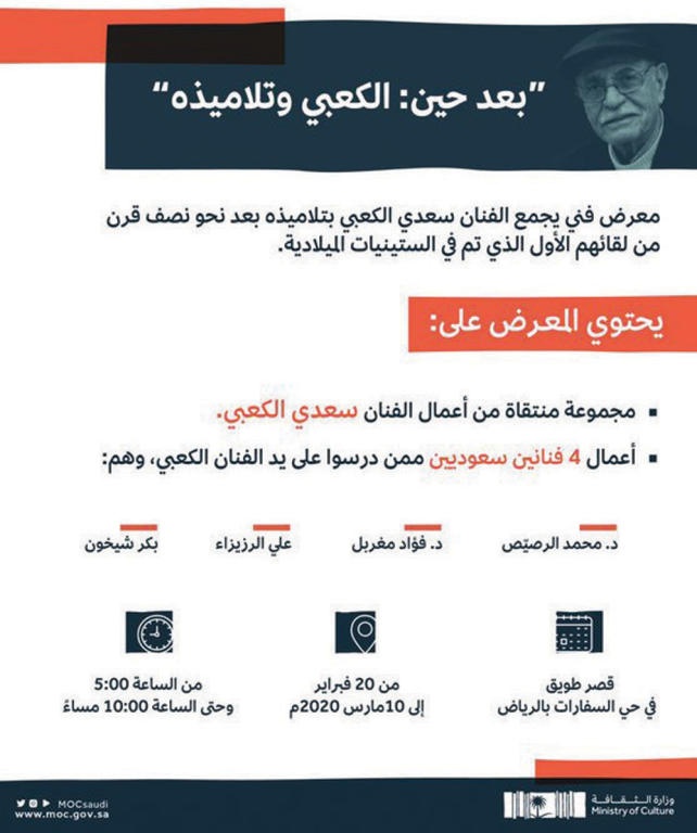 «الثقافة» تحتفي برواد الفن التشكيلي في معرض «بعد حين: الكعبي وتلاميذه»