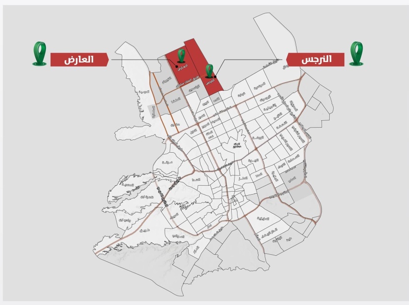 النرجس والعارض الأعلى مساحة للأراضي البيضاء في الرياض .. 4 ملايين متر مربع