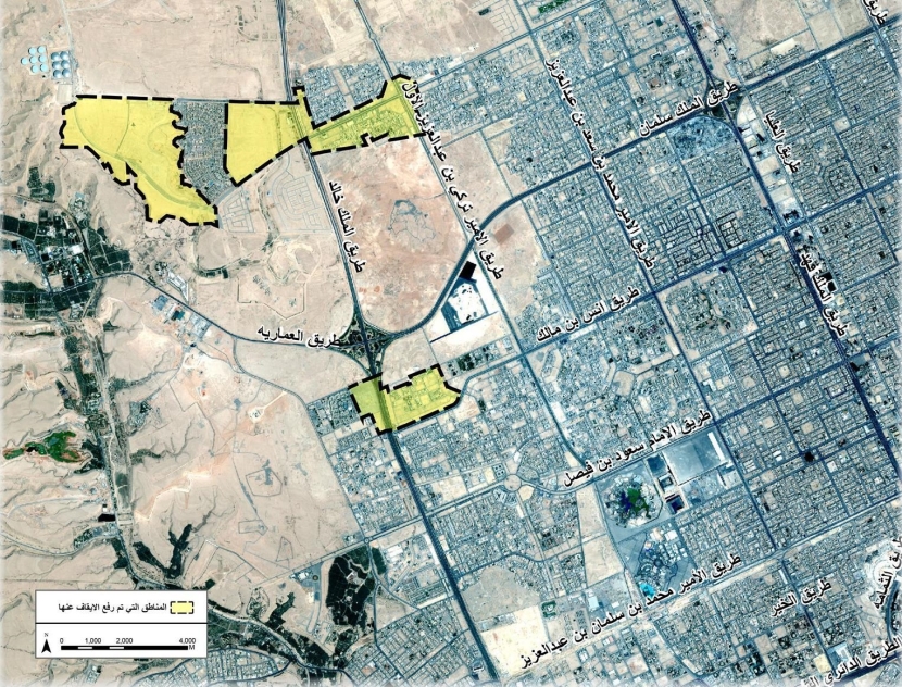 رسميا.. رفع الإيقاف عن 50 مليون متر مربع من أراضي شمال الرياض