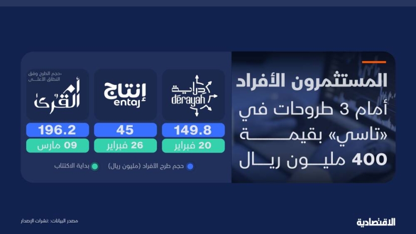 المستثمرون الأفراد في السوق السعودية يستعدون لـ 3 اكتتابات جديدة